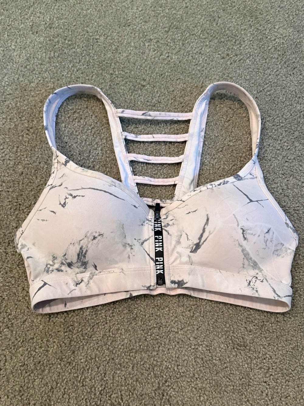Victoria's Secret Pink Ultimate Push Up Front Zip Sport Bra Padded XS Wireless